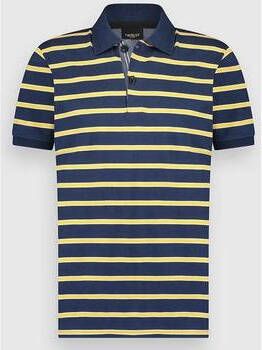 Twinlife T shirt Men Polo Jacquard Stripe | Dress Blues