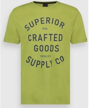 Twinlife T shirt Men T.Shirt Crew Logo | Turtle Green