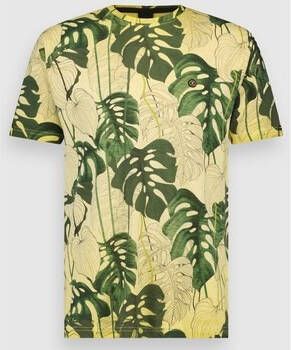 Twinlife T shirt Tee Crew Allover Print Leaf Men T Shirt | Minion Yellow
