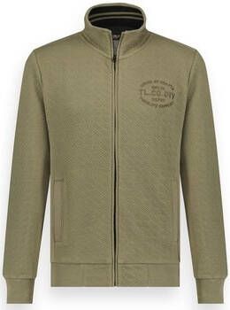 Twinlife Vest Men sweater full zip jaquard | Dusty Olive