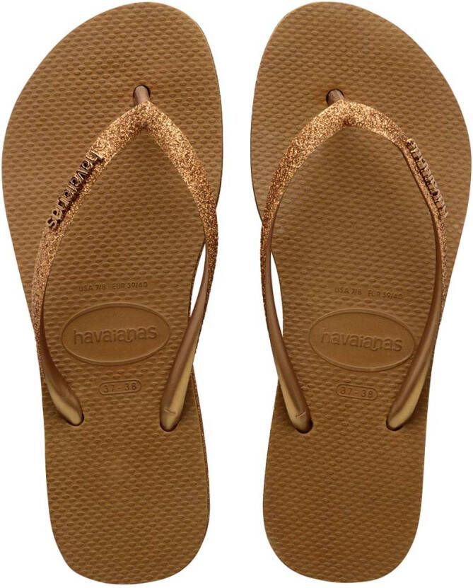 Havaianas Slippers Flipflops Slim Flatform Sparkle Bruin