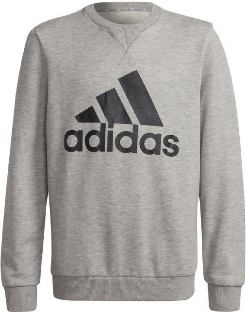 adidas Big Logo Crewneck Sweatshirt Grijs/Zwart Kinderen