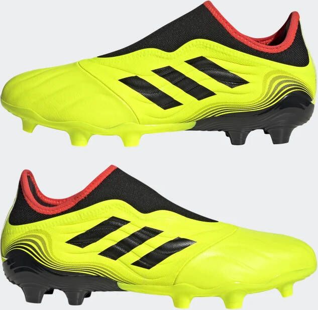 adidas Copa Sense.3 Veterloze Gras Voetbalschoenen(FG)Geel Zwart Rood