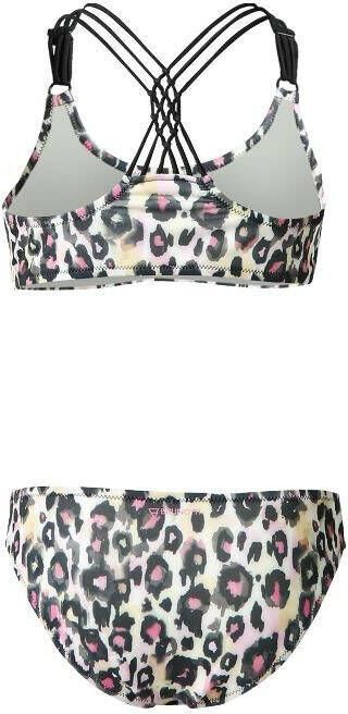 Brunotti crop bikini Coralina JR met panterprint roze/creme/groen