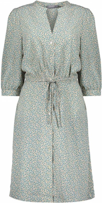 Geisha 27061 14 611 jurk aop small leaves ocean green/sand
