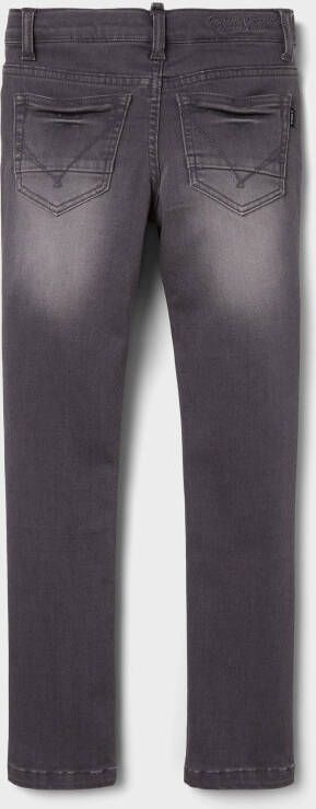 NAME IT KIDS slim fit jeans NKMTHEO grijs stonewashed