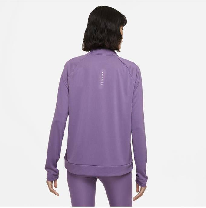 Nike Dri FIT Swoosh Run Tussenlaag hardlooptop met halflange ritssluiting voor dames Paars