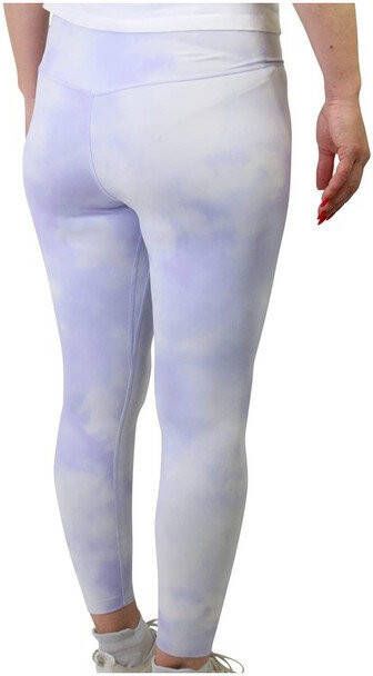 Nike One Icon Clash Korte legging met halfhoge taille en tie dye print voor dames Light Thistle/White Dames