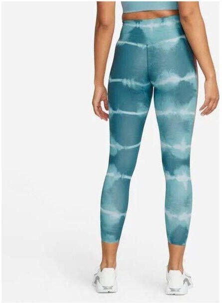 Nike One Luxe Trainingslegging met halfhoge taille en print voor dames Blauw