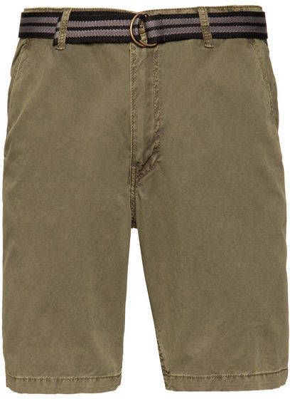 Protest straight fit bermuda met riem donkergroen