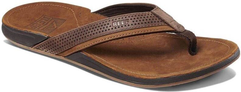 Reef J Bay Perf leren teenslippers cognac