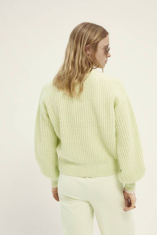 Scotch and Soda Vesten V Neck Boxy Fit Knitted Cardigan Groen