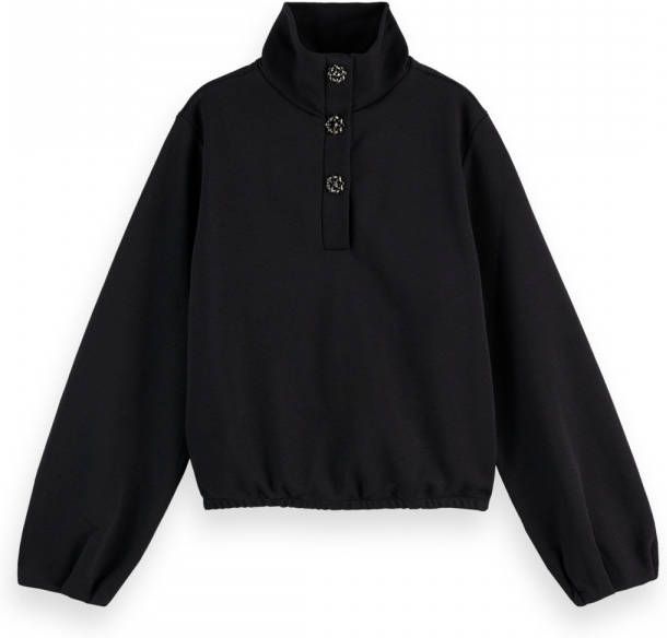 Scotch & Soda Oversized trui met opstaande kraag en knoopdetail