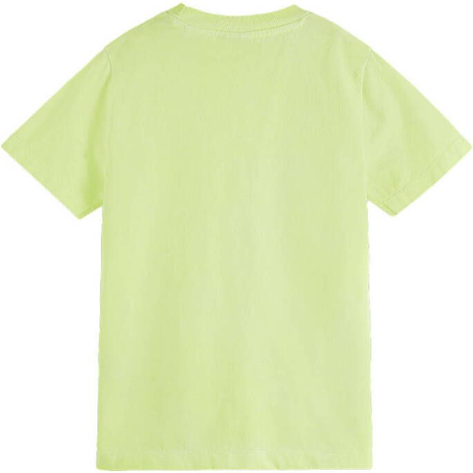 Scotch & Soda Garment dyed T shirt van biologisch materiaal met zak