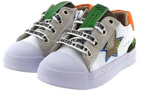 Shoesme SH22S011 A leren sneakers met camouflageprint wit