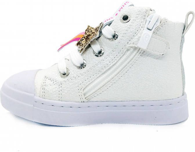 Shoesme SH21S006-E leren sneakers met princes wit