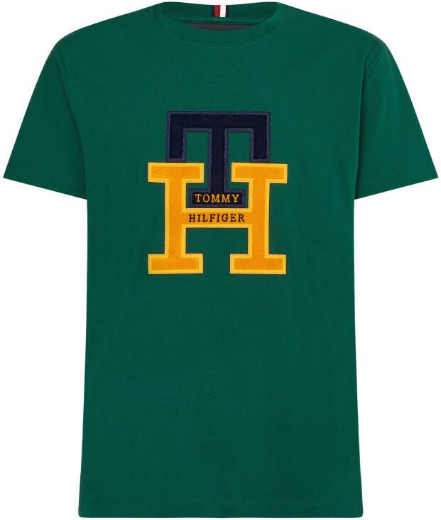 Tommy Hilfiger T shirt Groen Mw0Mw29597 L40 , Groen, Heren
