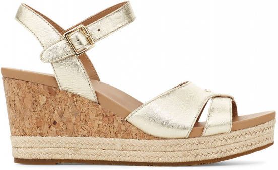 Ugg Cloverdale Sandalen met Skeehak voor Dames in Gold,, Leder