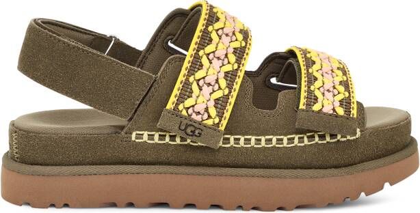 Ugg Goldenstar Heritage sandaal met boordsel voor Dames in Green,, Suede