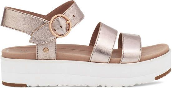 Ugg Leedah Sandales voor Dames in Rose Gold Metallic,, Leder