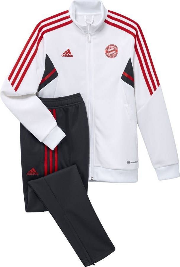 Adidas Kids adidas Bayern München Full Zip Trainingspak 2022 2023 Kids Wit Grijs