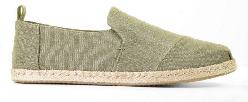TOMS Gedeconstrueerde Alpargata Touw Gewassen Canvas Schoenen , Groen, Heren