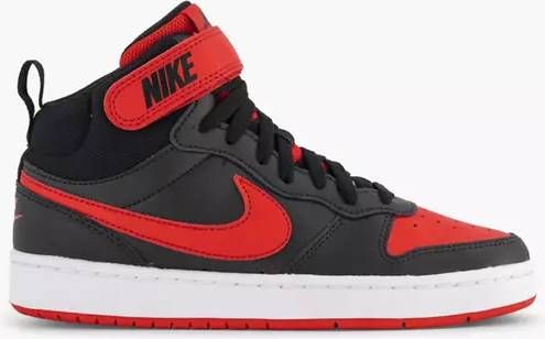 Nike Court Borough Mid 2 (GS) leren sneakers zwart/rood