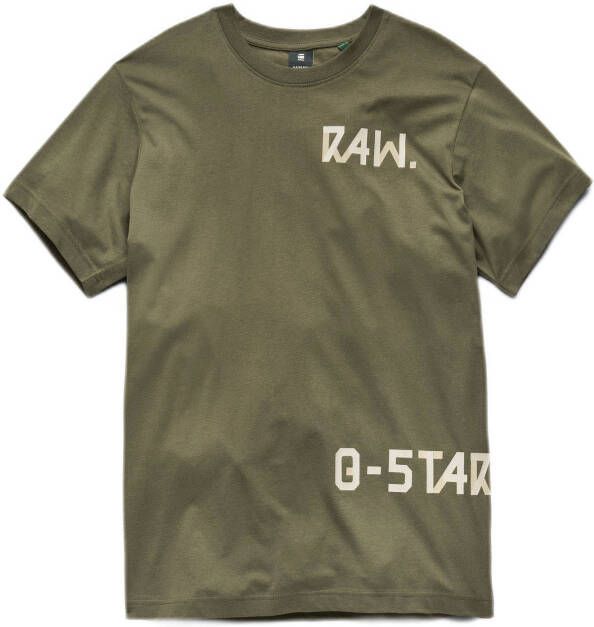 G-Star G Star RAW Multiple T shirt van biologisch katoen met logoprint