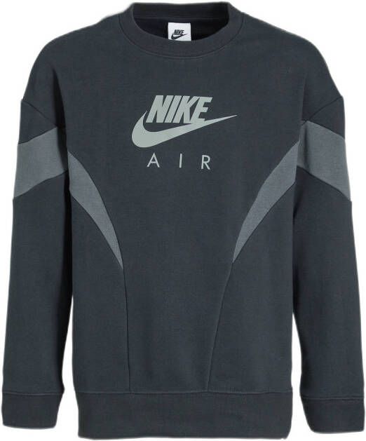 Nike Air Sweatshirt van sweatstof voor meisjes Black/Dark Smoke Grey