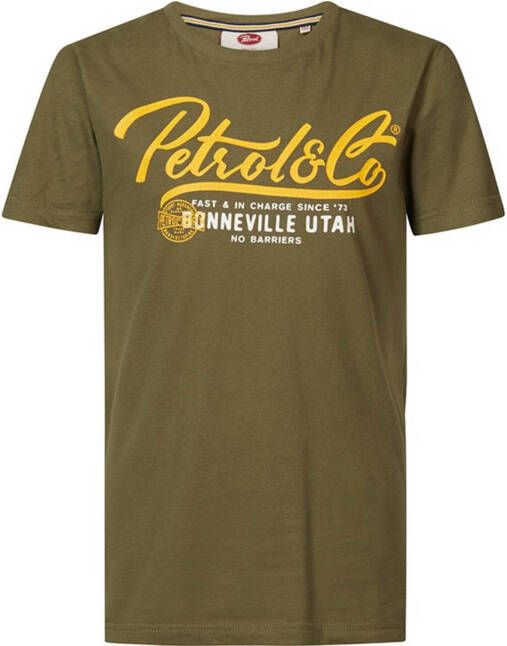 Petrol Industries T shirt met logo licht armygroen